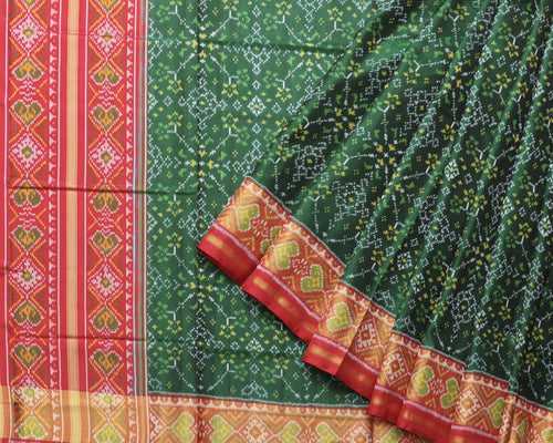 Maroon Green Navrata Bhat Patola Saree