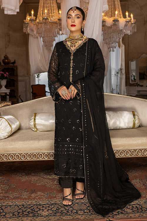 Black & Golden Embroidery Pakistani Salwar Kameez With Golden Embroidery Dupatta