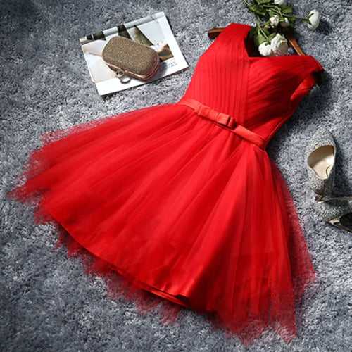 Stunning Sleeveless Short Dress – Red