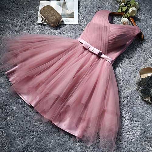 Stylish Short Party Dress – Matt Pink