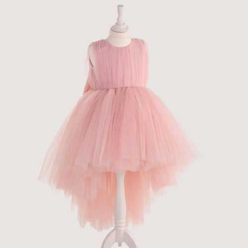 Tulle High-low Flower Girl Dress - Powder Pink