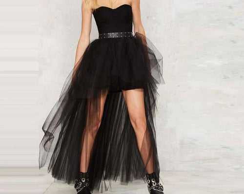 Sexy High Low Tulle Skirt – Black