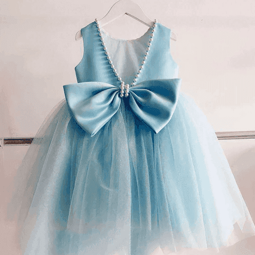 Baby Girls Birthday Dress With Bow