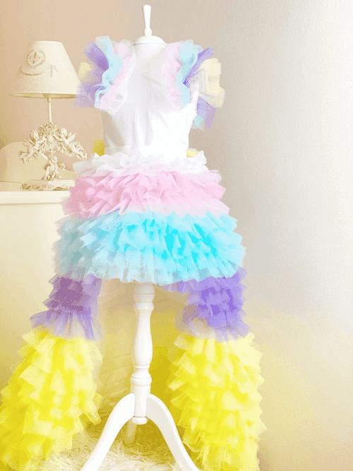 Unicorn Girl Birthday Dress, Toddler Unicorn Tulle Dress, Toddler Rainbow Birthday Dress