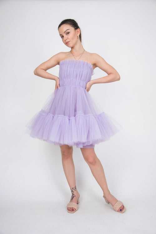 Layered Skater Tulle Dress – Lilac