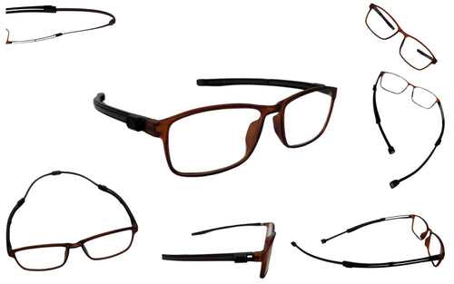 Affaires Magnetic Reading Glasses Full Rim Rectangular Unisex Spectacle Frame | Back Magnetic Connect Reader glasses | Color Brown