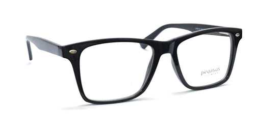 Pegasus Wayfarer Eyeglasses Spectacle LH6010 with Power ANTI-GLARE-Reflective Glasses Shining Black PE-015