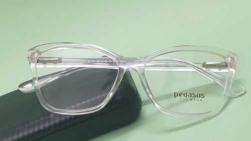 Pegasus Retro Eyeglasses Spectacle LH3009 with Power ANTI-GLARE-Reflective Glasses White Transparent PE-039