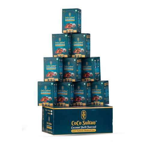 Pack of 10kg (Peti) - COCO Sultan Coconut Coal (72pcs Each 1 kg) - Carton
