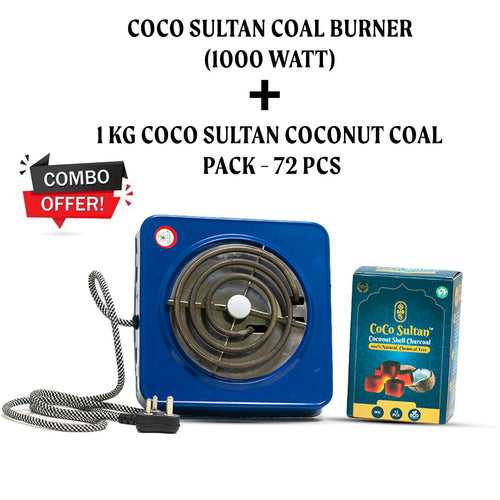 Combo Pack - COCO Sultan 1000watt Burner (Hot Plate) + 1 kg Coconut Coal