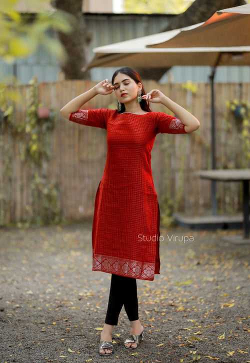 Tatpara Maroon - Kurta