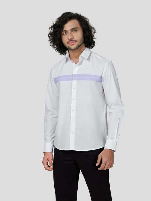 Tranquil Full Sleeve Contrast Trim Untuck Fit Shirt