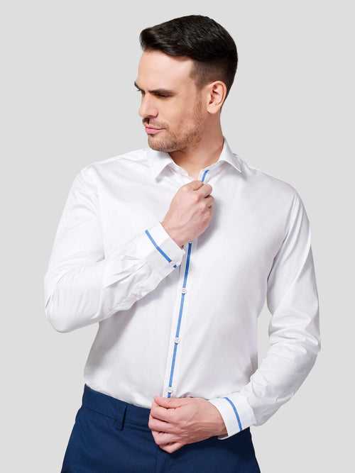 Classic Collar Shirt With Contrast Trim Detail