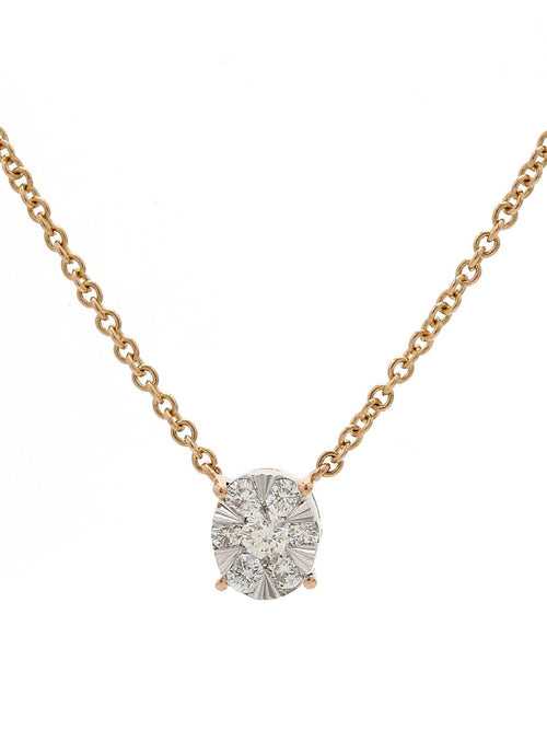 Real Diamond Illusion Cluster Pendant With Diamonds by the yard Chain