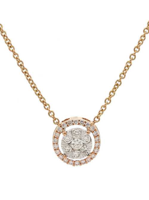 Real Diamond Illussion Solitaire Pendant With Diamonds by the yard Chain