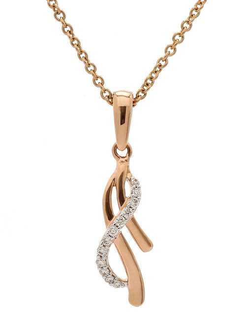 Real Diamond Curve Pendant With Chain