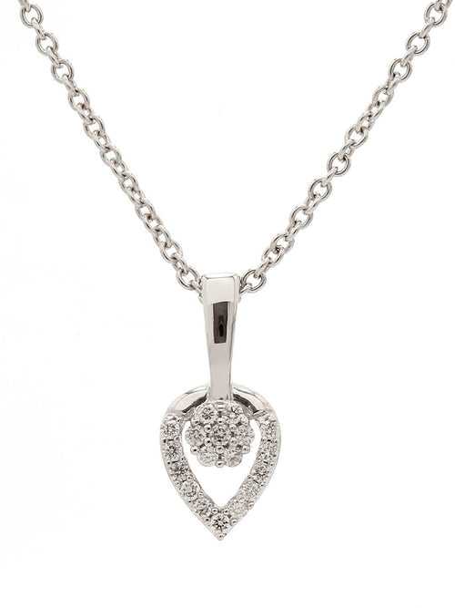 Real Diamond Cluster Pendant With Chain