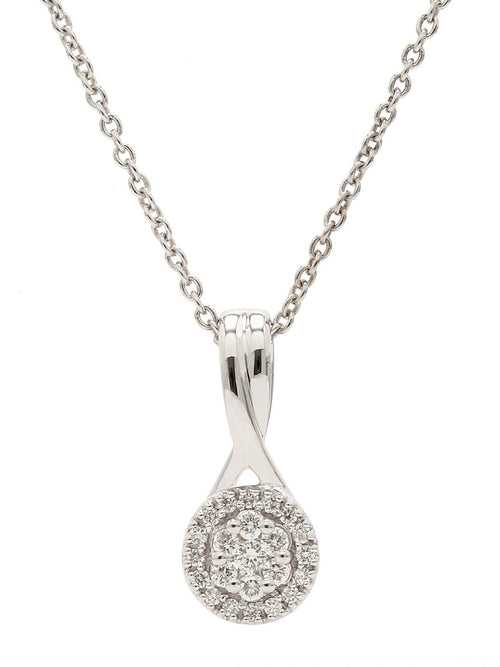 Real Diamond Illusion Cluster Pendant with Chain
