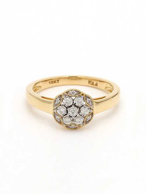 Real Diamond Illusion Cluster Ring
