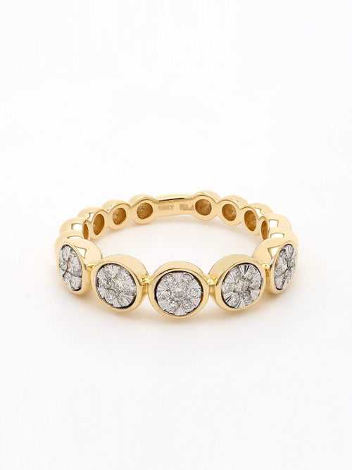 Real Diamond Illusion Cluster Band Ring