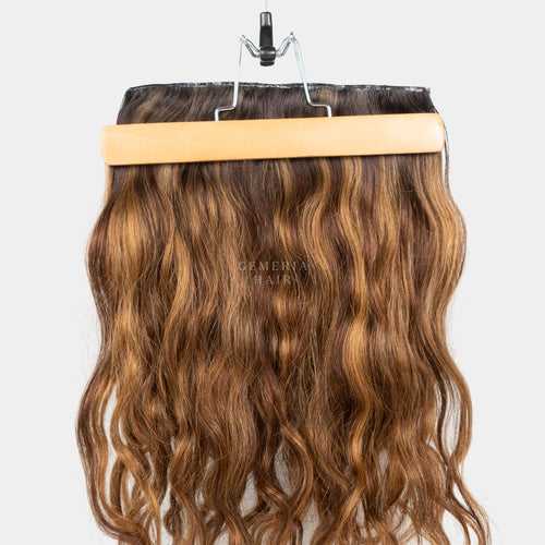 Golden Brown Balayage | Seamless | 1 Piece Clip-In Hair Volumizer