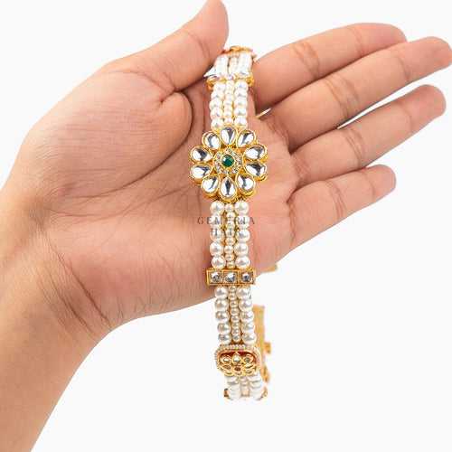 Rani Jodhabai - Pearl & Polki Head Band | Sheeshphool Matthapatti