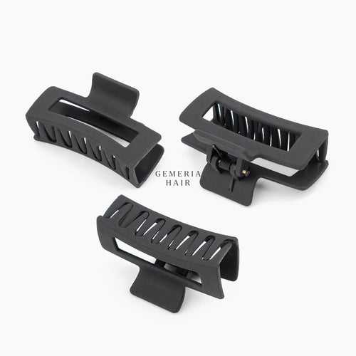 Black Rectangular | Small Hair Claw Clip | Clutchers