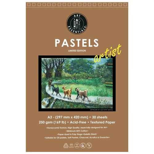 Art Essentials Artist Pastel Paper(Limited Edition)-250 GSM,50% Pure Cotton Wiro Pads,20SHT with Micro-Perforation