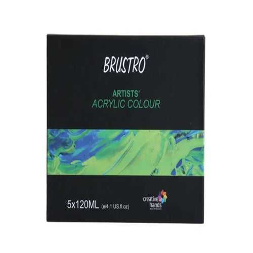 Brustro Artists Acrylic  Primary Shades Set-5 X 120ml