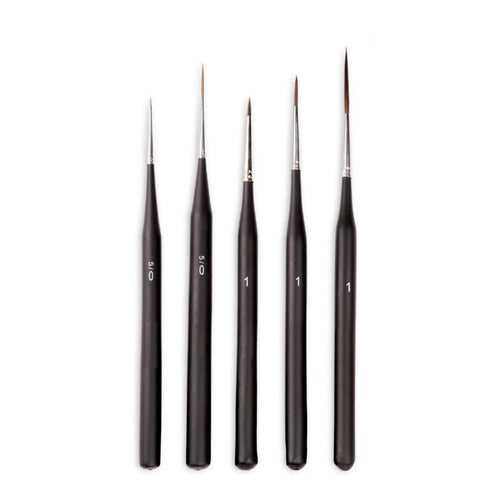 Canvazo Detailing Paint Brushes Set - 5pcs Professional Miniature Liner Brushes
