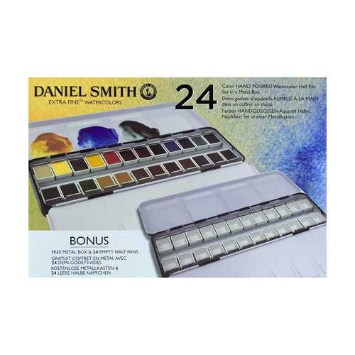 Daniel Smith 24 Color Hand Poured Watercolor Half Pan Set in a Metal Box (285650113)