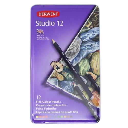 Derwent Studio Colouring Pencils Tin Set of 12 ( 32196 )