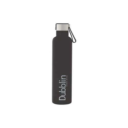 Dubblin Boom Premium Stainless Steel Double Wall Vacuum Insulated BPA Free Water Bottle, Sports Thermos Flask Keeps Hot 12 Hours, Cold 24 Hours (Black), 900ml