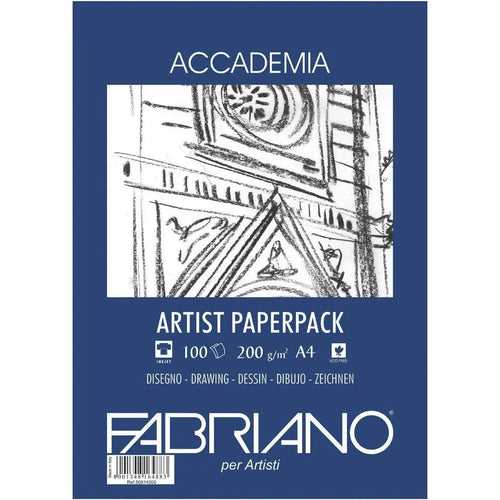 Fabriano Accademia Artists Paper Pack 200 Gsm A4 (Pack of 100) -(50814200)