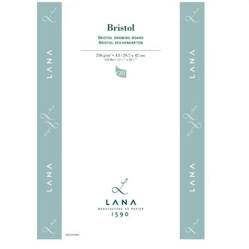 Lana Bristol Extra White Ultra Smooth 250GSM Paper,Short Side Glued Pad,20SHT(Per Pad)