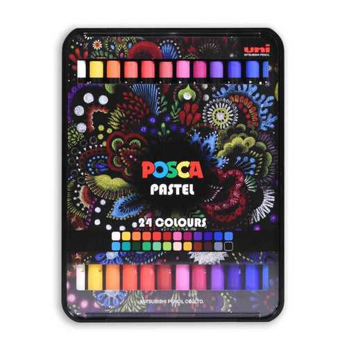 Uniball POSCA Pastel Assorted Colours Set of 24 - Wax pastel