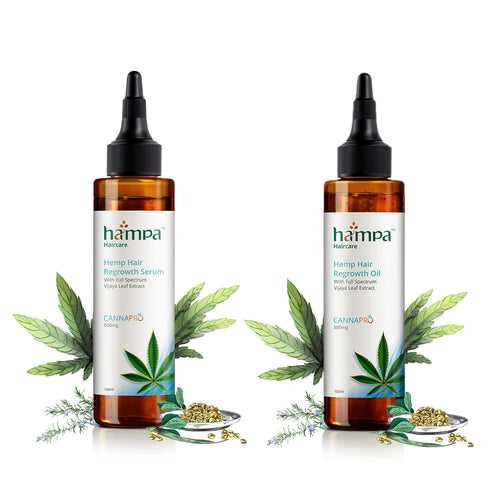 Hampa Hemp Hair Regrowth Serum 100ml+ Hampa Hemp Hair Regrowth Oil 100 ml