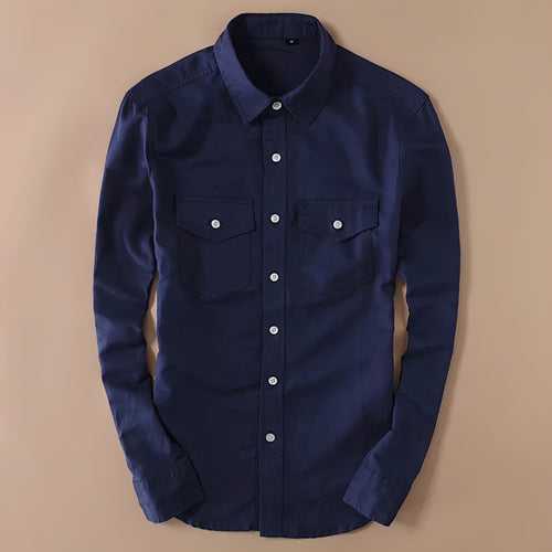 Korra Navy Double Pocket Men's Shirt