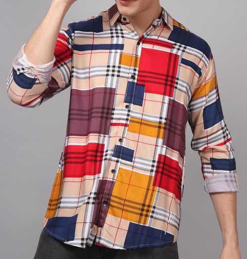 Digital Printed Multi-Colored Men's Shirt