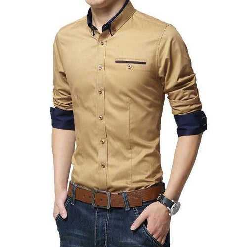 Designer Khaki Men's Shirt