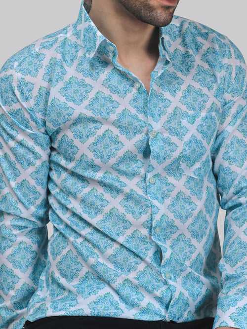 Elegant-edge Men's Printed Shirt