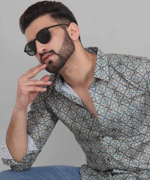 Retro Printed Men's Shirt