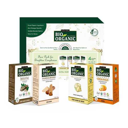 Bio Organic Face Pack For Brighten Complexion DIY Combo Beauty Kit - 120g