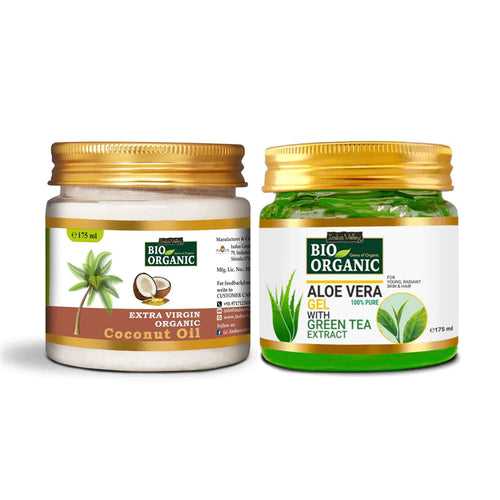 Bio Organic Coconut Oil and Aloevera Gel Combo