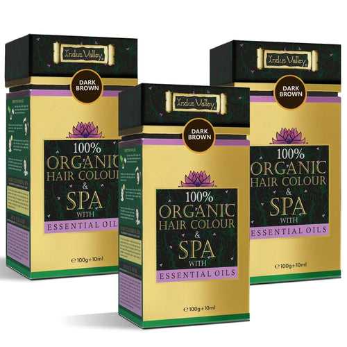 100% Organic Hair Colour & Spa With Essential Oils - Pack of 3