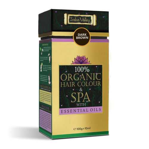 100% Organic Dark Brown Hair Colour & Spa with Essential Oils