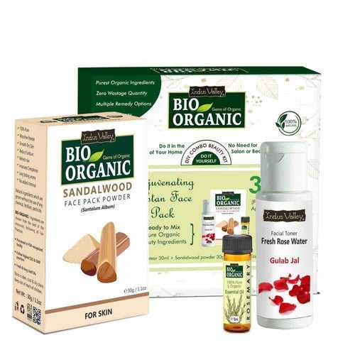 Bio Organic Rejuvenating Ubtan Face Pack DIY Combo Beauty Kit - 30g + 35ml