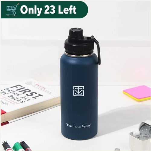 Premium Stainless Steel Vacuum Insulated Wide Mouth Water Bottle with Handle, Leak-proof, 1000ml