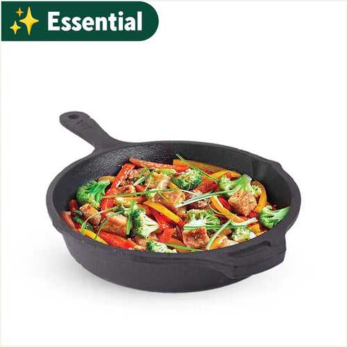 CASTrong Cast Iron Fry Pan, Pre-seasoned, Nonstick, 100% Pure, Toxin-free, Induction, 25cm, 1.6L, 2.4kg