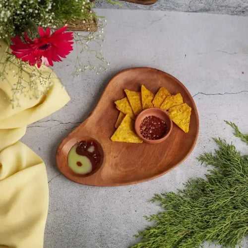 Neem Wood Chip & Dip Platter